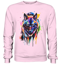 Lade das Bild in den Galerie-Viewer, Bunter schwarzer Wolf - Basic Sweatshirt
