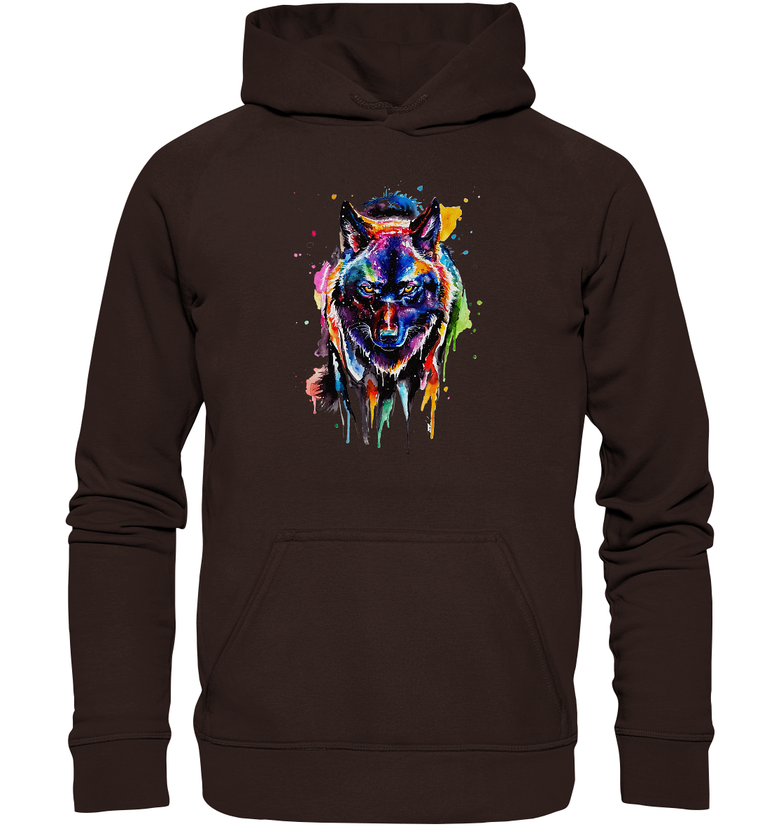 Bunter schwarzer Wolf - Basic Unisex Hoodie