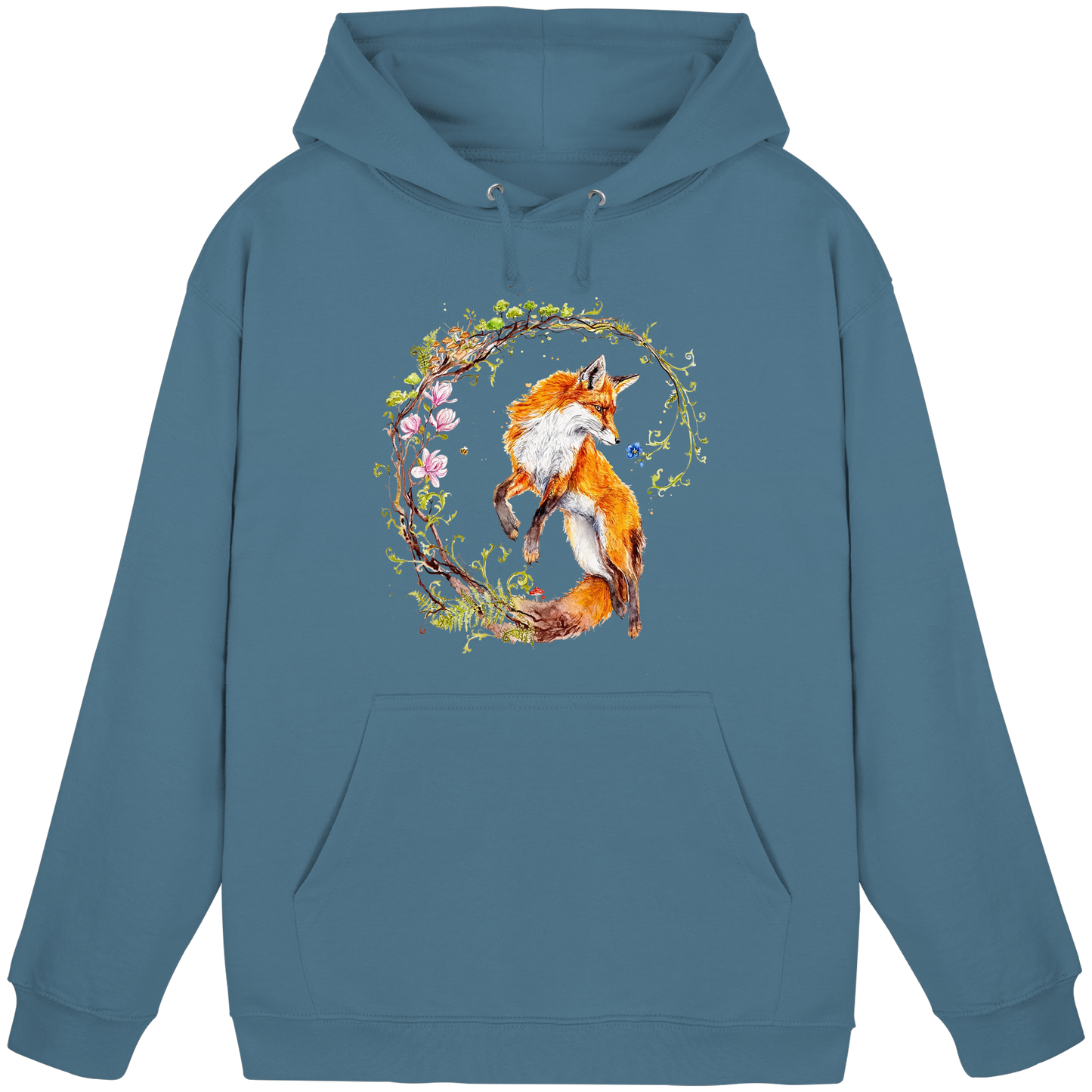Fuchs mit Rankenillustration - Basic Unisex Hoodie