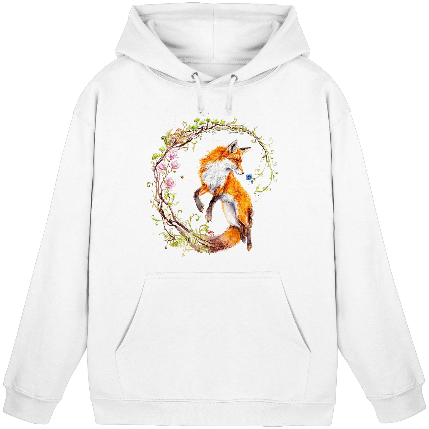 Fuchs mit Rankenillustration - Basic Unisex Hoodie