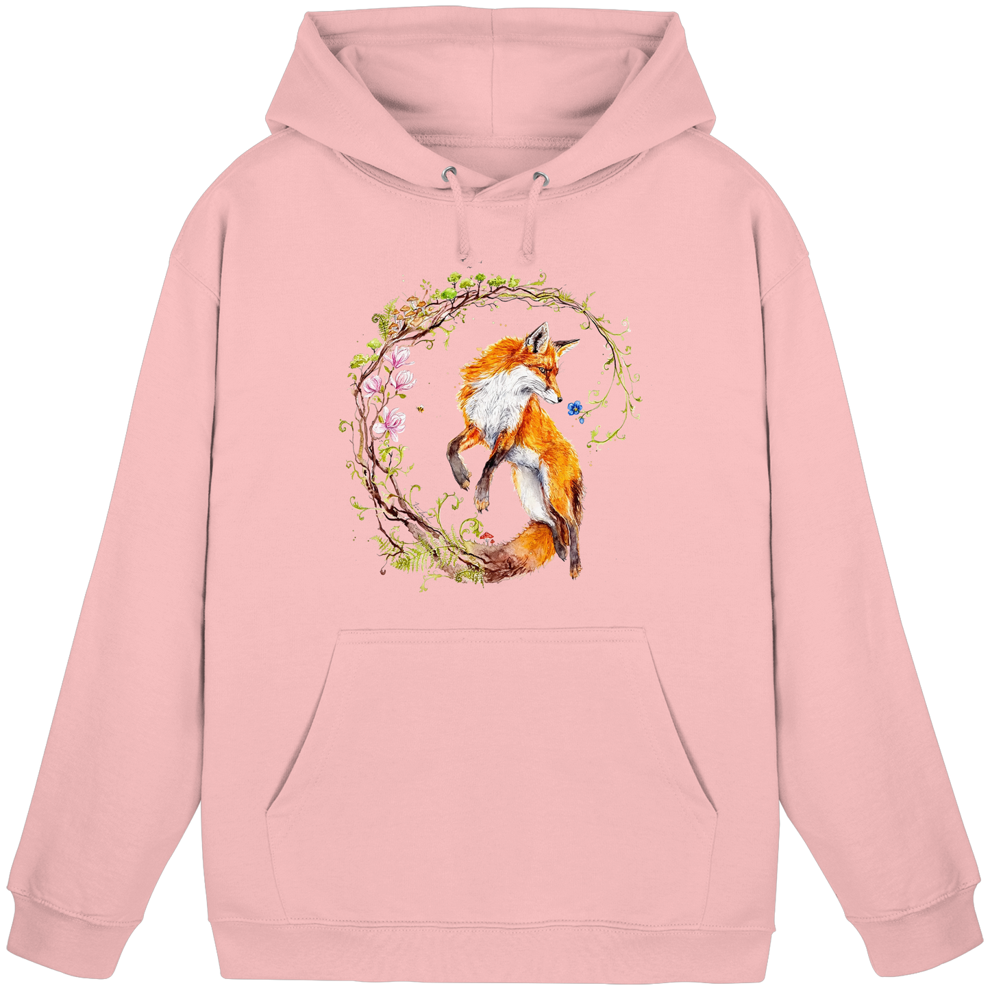 Fuchs mit Rankenillustration - Basic Unisex Hoodie