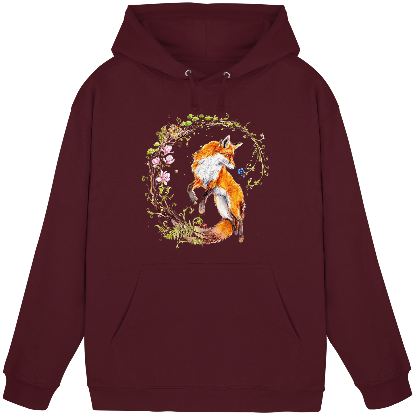 Fuchs mit Rankenillustration - Basic Unisex Hoodie
