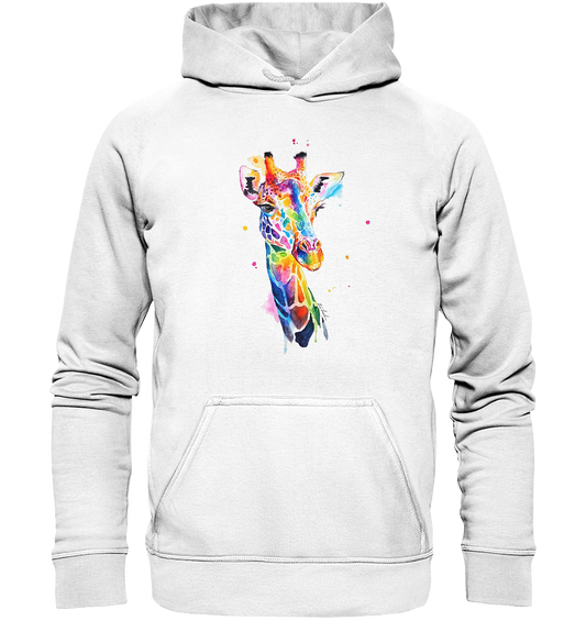 Motiv farbenfrohe Giraffe - Basic Unisex Hoodie