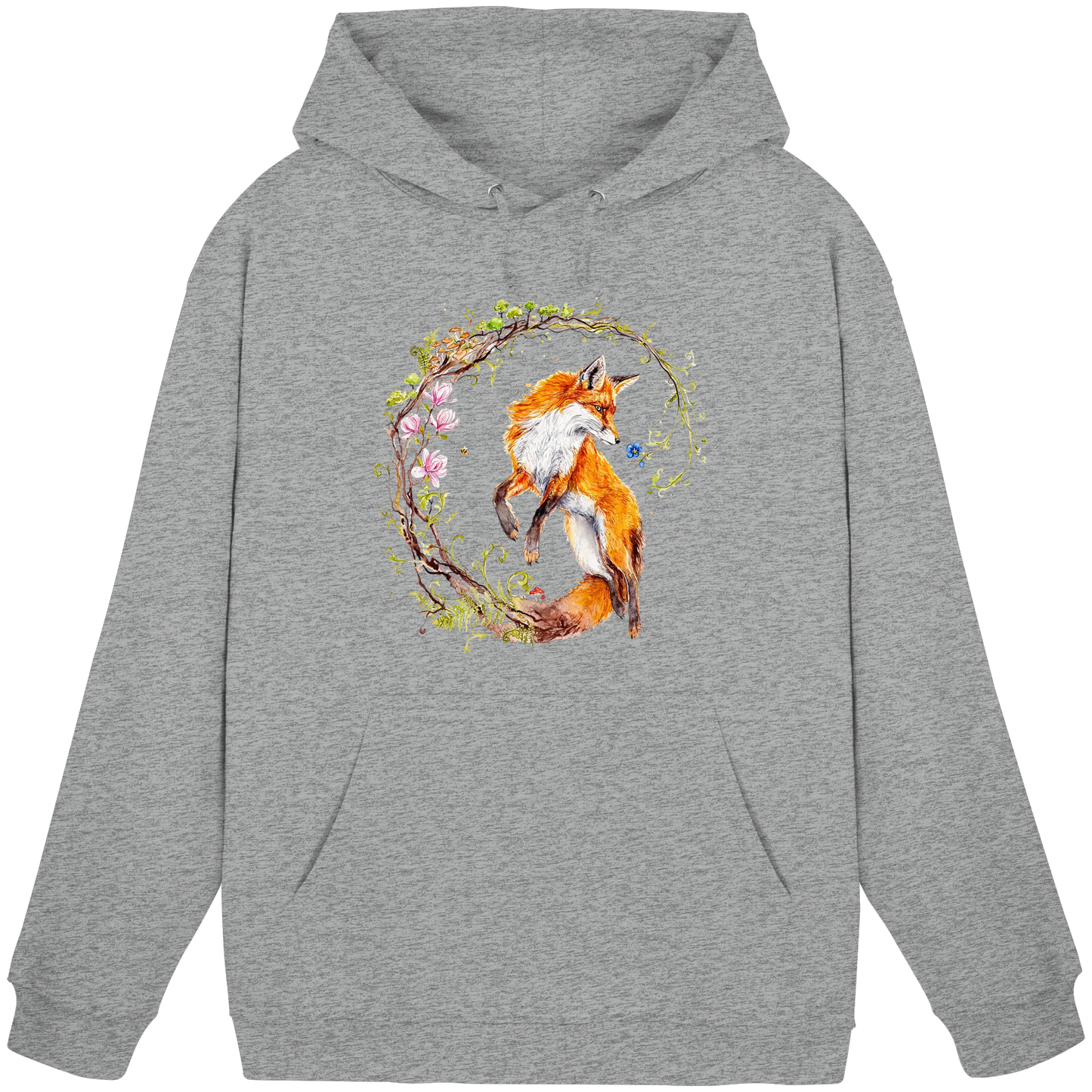 Fuchs mit Rankenillustration - Basic Unisex Hoodie