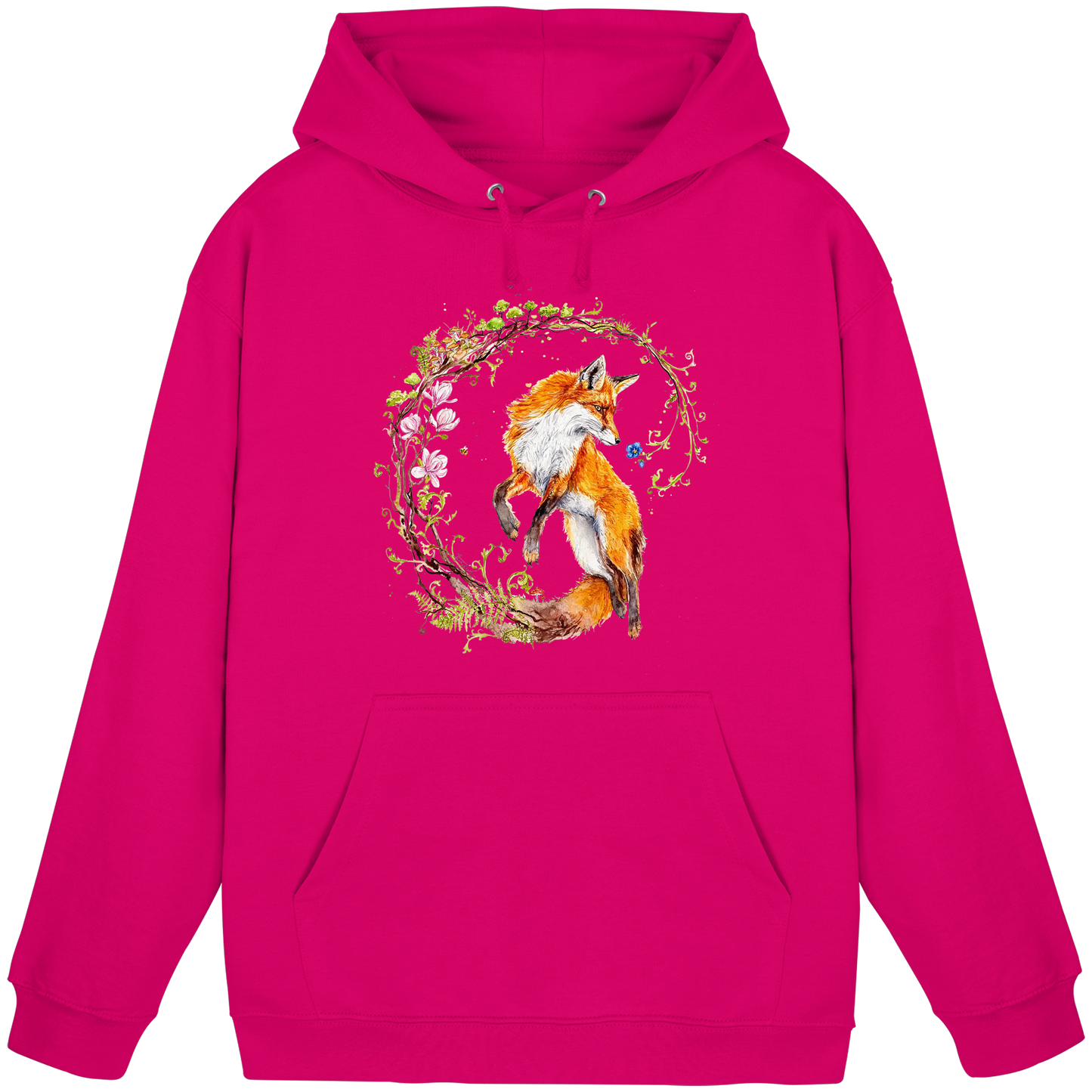 Fuchs mit Rankenillustration - Basic Unisex Hoodie