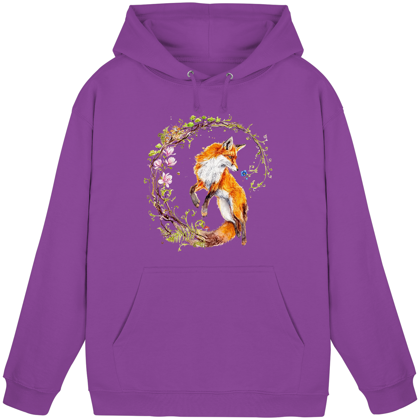 Fuchs mit Rankenillustration - Basic Unisex Hoodie