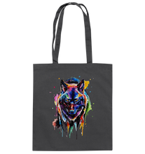 Lade das Bild in den Galerie-Viewer, Bunter schwarzer Wolf - Baumwolltasche
