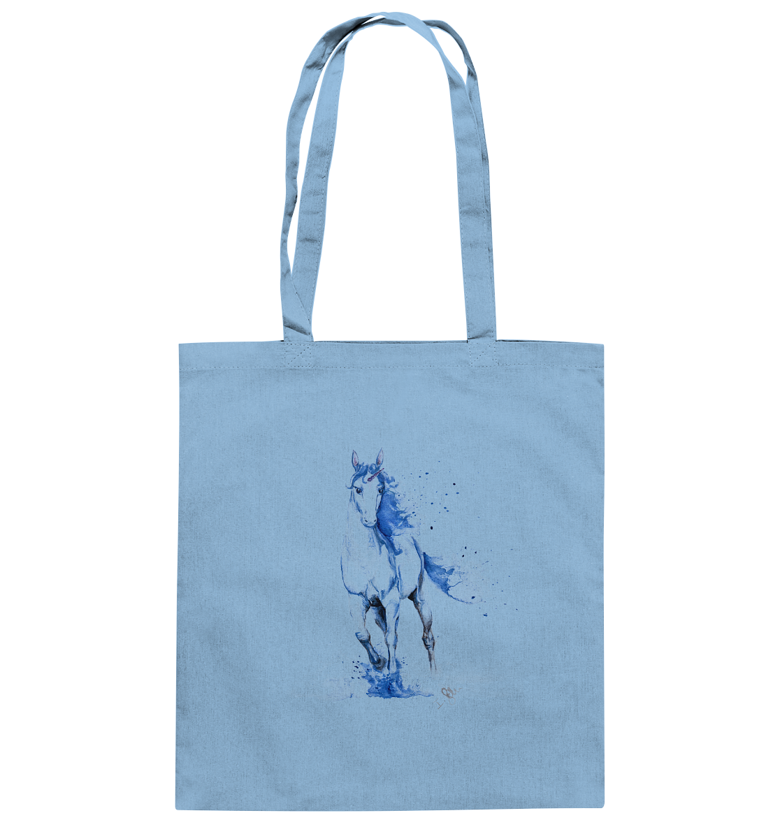 Blaues Einhorn - Baumwolltasche
