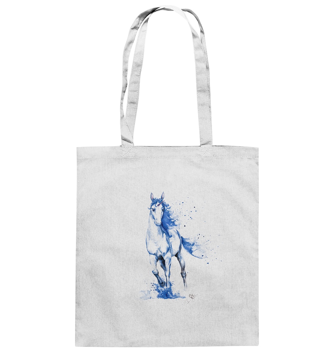 Blaues Einhorn - Baumwolltasche