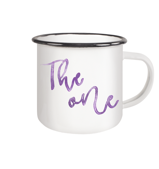Muttertagsgeschenk - Blumen mit  Spruch- Vorne und hinten - Emaille Tasse (Black)