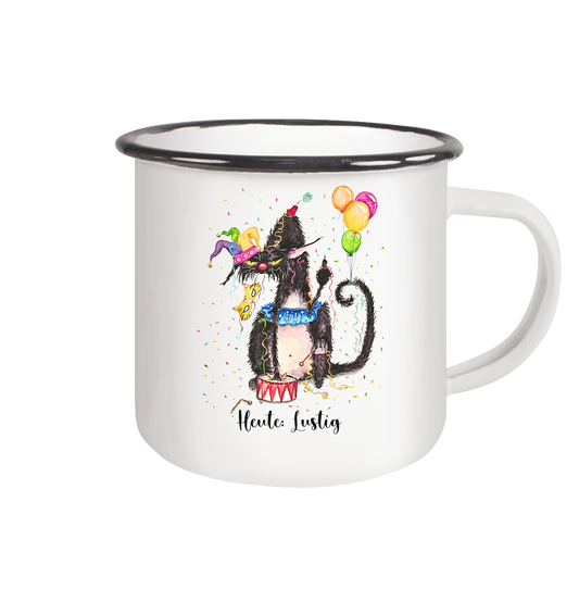 Lustige F*U-Cat  - Emaille Tasse (Black)