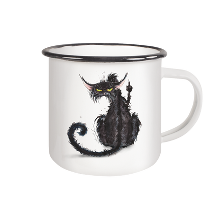 F*U-Cat - Emaille Tasse (Black)