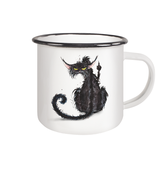 F*U-Cat - Emaille Tasse (Black)