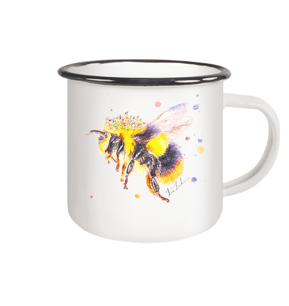 Trinkgefäße mit Hummel - Mila - Emaille Tasse (Black)