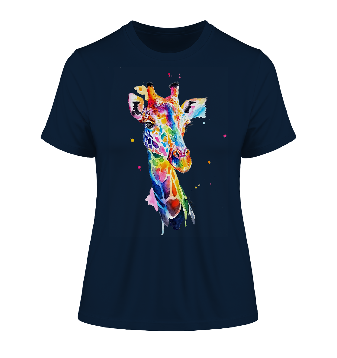 Motiv farbenfrohe Giraffe - Fitted Ladies Organic Shirt