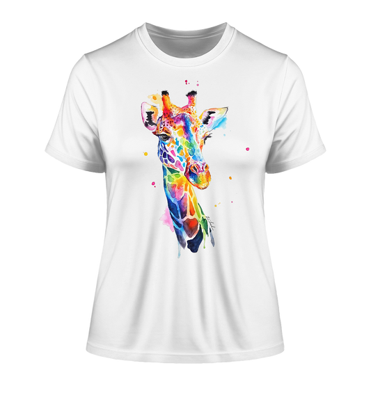 Motiv farbenfrohe Giraffe - Fitted Ladies Organic Shirt