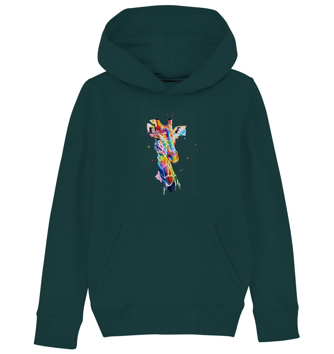 Motiv farbenfrohe Giraffe - Kids Organic Hoodie