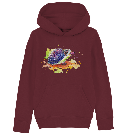 Motiv farbenfroher Igel - Kids Organic Hoodie