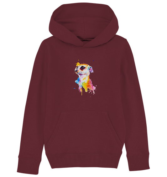 Motiv farbenfrohes Erdmännchen - Kids Organic Hoodie