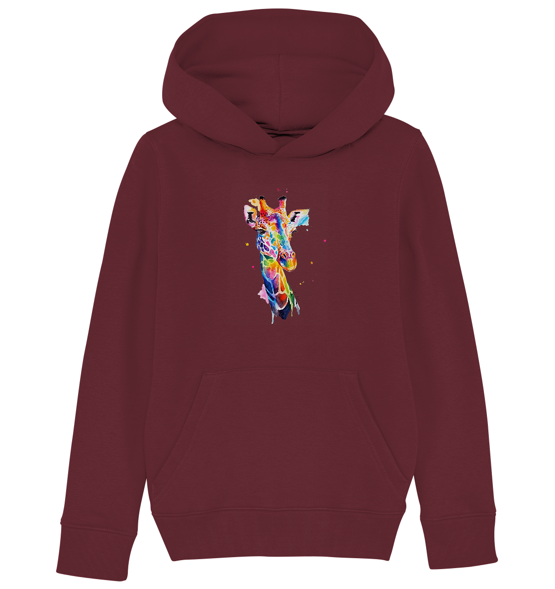 Motiv farbenfrohe Giraffe - Kids Organic Hoodie