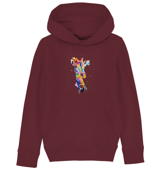 Motiv farbenfrohe Giraffe - Kids Organic Hoodie