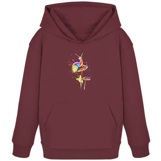 Schnecke auf Pilzen - Kids Organic Hoodie