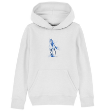 Lade das Bild in den Galerie-Viewer, Blaues Einhorn - Kids Organic Hoodie
