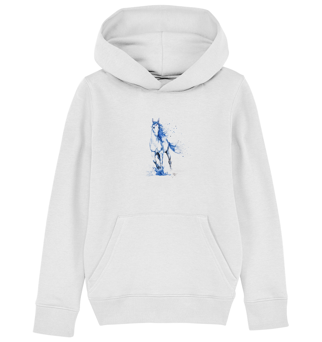 Blaues Einhorn - Kids Organic Hoodie