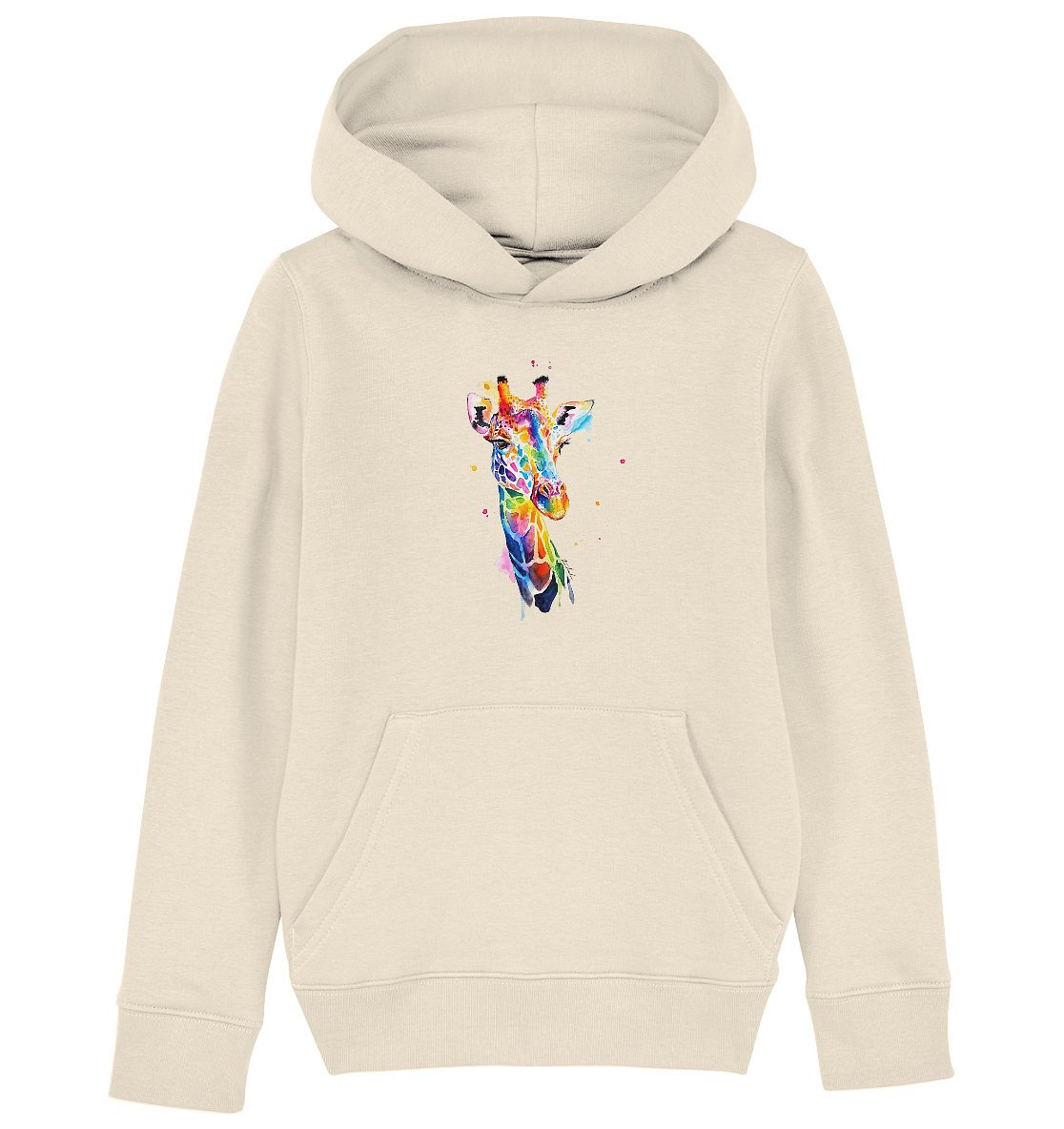 Motiv farbenfrohe Giraffe - Kids Organic Hoodie