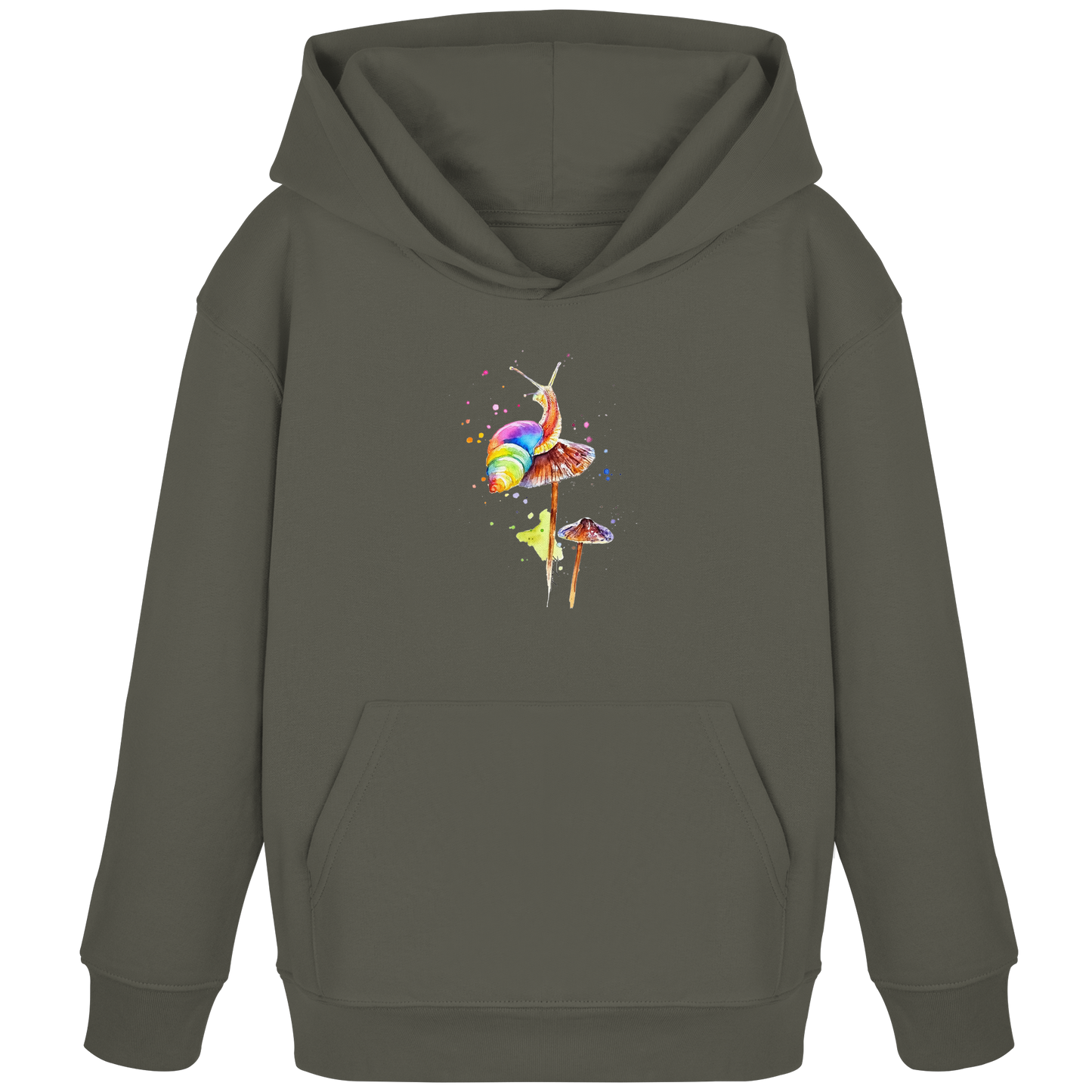 Schnecke auf Pilzen - Kids Organic Hoodie