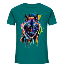 Lade das Bild in den Galerie-Viewer, Bunter schwarzer Wolf - Kids Organic Shirt
