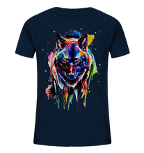 Lade das Bild in den Galerie-Viewer, Bunter schwarzer Wolf - Kids Organic Shirt
