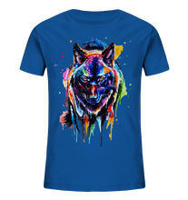 Lade das Bild in den Galerie-Viewer, Bunter schwarzer Wolf - Kids Organic Shirt
