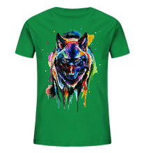 Lade das Bild in den Galerie-Viewer, Bunter schwarzer Wolf - Kids Organic Shirt
