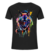 Lade das Bild in den Galerie-Viewer, Bunter schwarzer Wolf - Kids Organic Shirt
