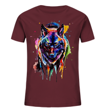 Lade das Bild in den Galerie-Viewer, Bunter schwarzer Wolf - Kids Organic Shirt
