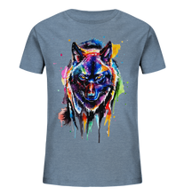 Lade das Bild in den Galerie-Viewer, Bunter schwarzer Wolf - Kids Organic Shirt
