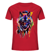 Lade das Bild in den Galerie-Viewer, Bunter schwarzer Wolf - Kids Organic Shirt
