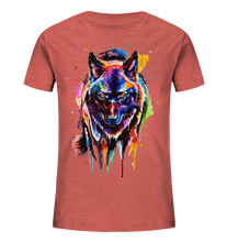 Lade das Bild in den Galerie-Viewer, Bunter schwarzer Wolf - Kids Organic Shirt
