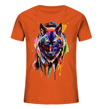 Lade das Bild in den Galerie-Viewer, Bunter schwarzer Wolf - Kids Organic Shirt
