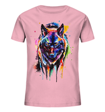 Lade das Bild in den Galerie-Viewer, Bunter schwarzer Wolf - Kids Organic Shirt
