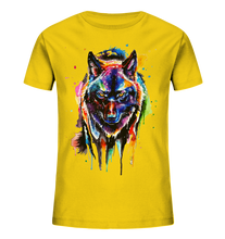 Lade das Bild in den Galerie-Viewer, Bunter schwarzer Wolf - Kids Organic Shirt
