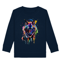 Lade das Bild in den Galerie-Viewer, Bunter schwarzer Wolf - Kids Organic Sweatshirt
