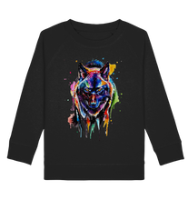 Lade das Bild in den Galerie-Viewer, Bunter schwarzer Wolf - Kids Organic Sweatshirt

