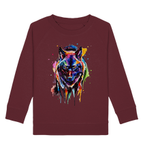 Lade das Bild in den Galerie-Viewer, Bunter schwarzer Wolf - Kids Organic Sweatshirt
