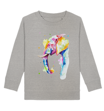 Lade das Bild in den Galerie-Viewer, Bunter Elefant - Kids Organic Sweatshirt
