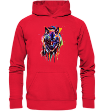 Lade das Bild in den Galerie-Viewer, Bunter schwarzer Wolf - Kids Premium Hoodie
