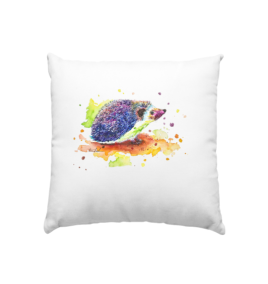 Motiv farbenfroher Igel - Kissen 40x40cm