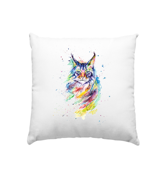 Bunte Katze - Kissen 40x40cm