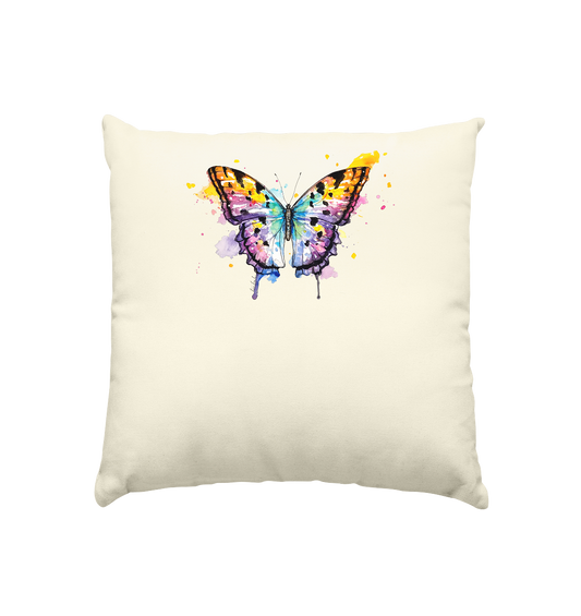 Bunter Schmetterling - Kissen natur 40x40cm